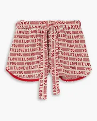 Stella McCartney Belted jacquard-knit cotton-blend terry shorts - Red Red