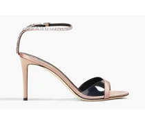Giuseppe Zanotti Leeah Crystal embellished PVC-trimmed satin sandals - Pink Pink