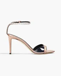 Giuseppe Zanotti Leeah Crystal embellished PVC-trimmed satin sandals - Pink Pink