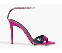 Leeah Crystal embellished PVC-trimmed satin sandals - Pink