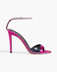 Giuseppe Zanotti Leeah crystal-embellished PVC and satin sandals - Pink Pink