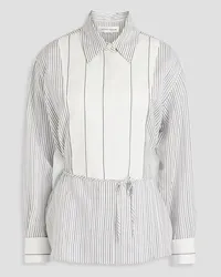 Victoria Beckham Striped crepe shirt - White White