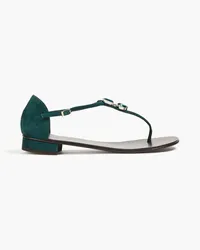 Giuseppe Zanotti Embellished suede thong sandals - Green Green