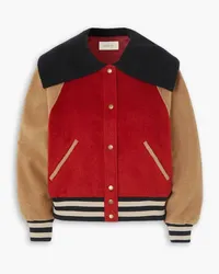 The Great The Baseball brushed-felt bomber jacket - Red Red