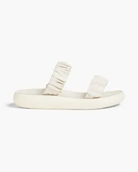 Ancient Greek Sandals Melia gathered faux leather slides - White White