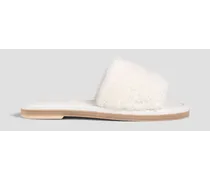 10mm JJ shearling slides - White