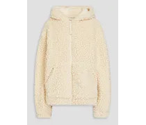 Faux shearling hooded jacket - White