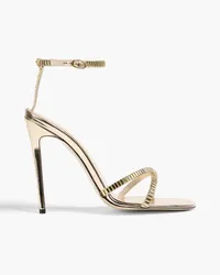 Victoria Beckham Crystal-embellished satin sandals - Metallic Metallic