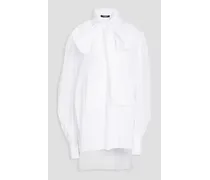 Balmain Pussy-bow cotton-mousseline tunic - White White