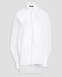 Balmain Pussy-bow cotton-mousseline tunic - White White