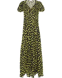 ATTICO Shirred polka-dot silk-chiffon maxi dress - Black Black