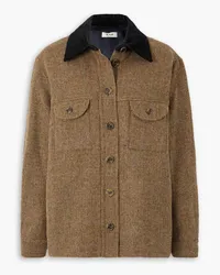 Blazé Milano Berber cotton corduroy-trimmed padded wool-tweed jacket - Brown Brown