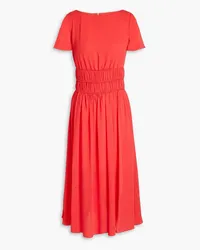 Emporio Armani Shirred crepon midi dress - Orange Orange