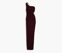 Defano one-shoulder ruched cutout jersey gown - Purple