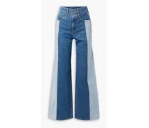 Taylor two-tone high-rise wide-leg jeans - Blue