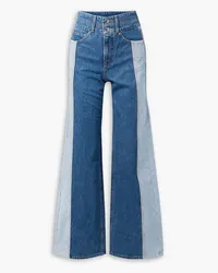 Veronica Beard Taylor two-tone high-rise wide-leg jeans - Blue Blue