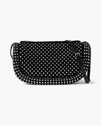 J.W.Anderson Bumper-12 leather-trimmed crystal-embellished suede shoulder bag - Black Black