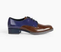 Two-tone glossed-leather brogues - Blue