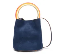 Pannier mini suede bucket bag - Blue