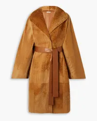 UTZON Carter belted shearling coat - Brown Brown