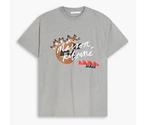 Printed cotton-jersey T-shirt - Gray