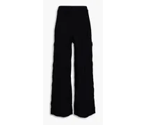 Alma crochet-knit cotton wide-leg pants - Black