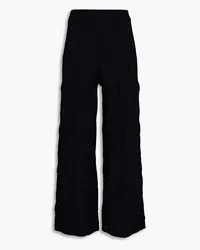 Loulou Studio Alma crochet-knit cotton wide-leg pants - Black Black