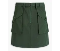 Belted twill mini skirt - Green