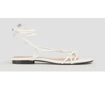 Knotted faux leather sandals - White