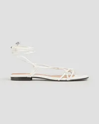 Ganni Knotted faux leather sandals - White White