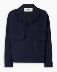 AMI Paris Wool-gabardine jacket - Blue Blue