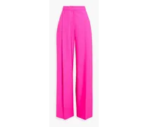 Neon wool and mohair-blend wide-leg pants - Pink