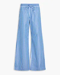 Marni Striped cotton-poplin wide-leg pants - Blue Blue