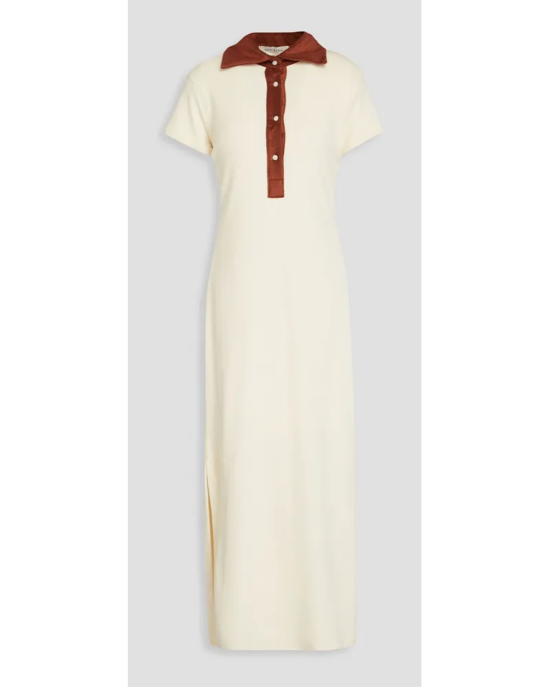 Giuliva Heritage Collection Daphne cotton-piqué and terrry midi shirt dress - White White