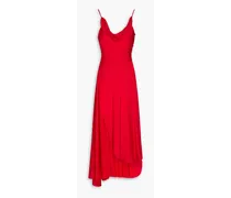 Elsie draped chiffon and stretch-silk satin maxi dress - Red