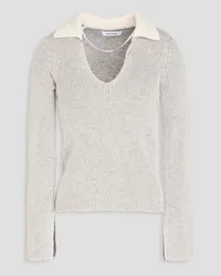 NAADAM Ribbed wool and cashmere-blend polo sweater - White White