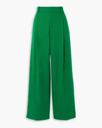 Vince Pleated wool-blend wide-leg pants - Green Green