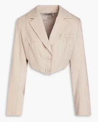 Anna Quan Cropped wool-blend twill blazer - Neutral Neutral