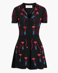 Valentino Garavani Embellished silk-crepe playsuit - Black Black