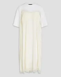 Simone Rocha Oversized cotton jersey-paneled crepon midi dress - White White