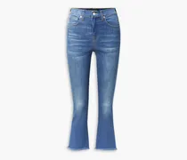 Carly frayed high-rise kick-flare jeans - Blue