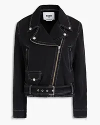 MSGM Denim biker jacket - Black Black