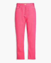 Balmain Printed high-rise tapered jeans - Pink Pink