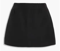 Layered wool and silk-blend crepe shorts - Black