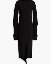 Petar Petrov Asymmetric woven midi dress - Black Black