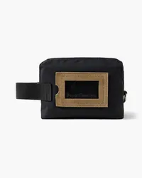 Acne Studios Suede-trimmed ripstop clutch - Black Black