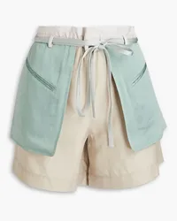 Valentino Garavani Layered satin-crepe shorts - Neutral Neutral