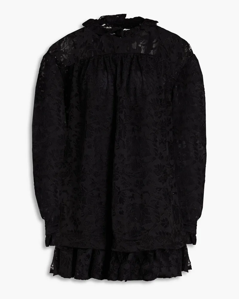 Hofmann Copenhagen Alva ruffle-trimmed corded lace mini dress - Black Black