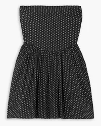 Molly Goddard Hannah strapless polka-dot cotton-poplin mini dress - Black Black