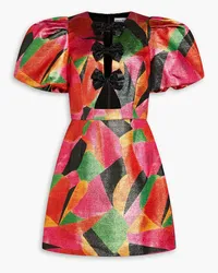 Rebecca Vallance Copacabana bow-detailed metallic crepe mini dress - Multicolor Multicolor